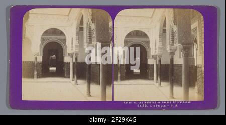 Gezicht op Spielplatz in Het Alcazar in Sevilla; Patio de las Dolls Au Palais de l'Alcazar zu Séville .. Stockfoto