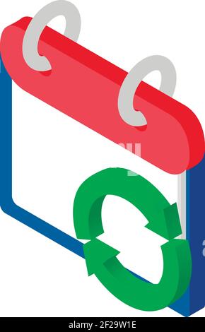 Kalendersymbol aktualisieren. Isometrische Darstellung des Vektorsymbols für Kalender aktualisieren für Web Stock Vektor