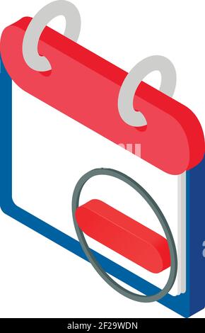 Symbol für das Löschen des Kalenders. Isometrische Darstellung des Kalenders löschen Vektor-Symbol für Web Stock Vektor