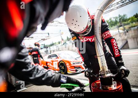 17 DAVIES Shae, PETIT Paul, MACDOWALL Paul, Audi R8 LMS Team WRT, total Mecaniciens Mechaniker während der Blancpain Endurance Series Meisterschaft 2019 24 Stunden von Spa, vom 24. Bis 28. Juli, Spa Francorchamps, Belgien - Foto Antonin Vincent / DPPI Stockfoto