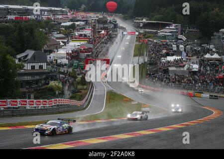 Start des Rennens nach einigen Runden unter Safety Car 04 Engel Maro, STOLZ Luca, BUURMAN Yelmer, Mercedes-AMG, Team BLACK FALCON, Aktion während der 2019 Blancpain Endurance Series Meisterschaft 24 Stunden von Spa, vom 24. Bis 28. Juli, Spa Francorchamps, Belgien - Foto Antonin Vincent / DPPI Stockfoto