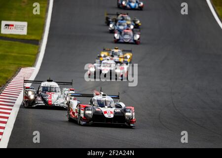 08 SEBASTIEN BUEMI (CHE), KAZUKI NAKAJIMA (JPN), BRENDON HARTLEY (NZL), TOYOTA TS050 - HYBRID TOYOTA GAZOO RACING, 01 SENNA BRUNO (BRA), MENEZES GUSTAVO (USA), NATO NORMAN (FRA), REBELLION R13 - GIBSON REBELLION RACING ACTION WÄHREND DER 2019 FIA WEC WORLD ENDURANCE CHAMPIONSHIP, 6 Stunden Fuji vom 4. Bis 6. Oktober in Oyama, Japan - Foto Florent Gooden / DPPI Stockfoto