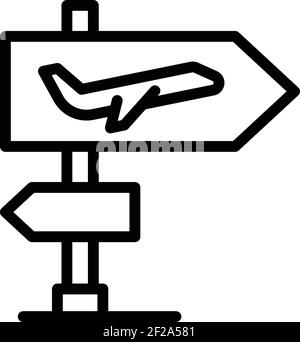 Symbol für die Abfluganzeige. Umriss Abreise Indikator Vektor-Symbol für Web-Design isoliert auf weißem Hintergrund Stock Vektor