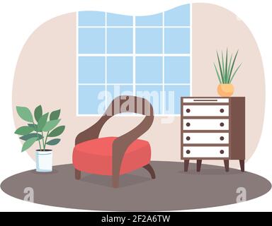 Wohnzimmer 2D Vektor-Web-Banner, Poster Stock Vektor