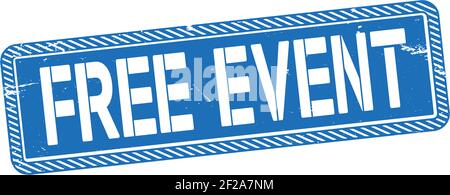 Freier Eintritt Gummistempel mit zerkratzter Textur. Vektorhintergrund. Stock Vektor