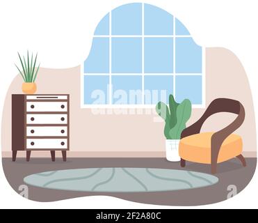 Wohnzimmer Raum 2D Vektor-Web-Banner, Poster Stock Vektor