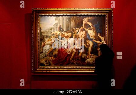 "The Massacre of the Innocents" von Sir Peter Paul Rubens, im Verkauf bei Sothebys geschätzt zu verkaufen für 4-6 Millionen am 3. Mai 2002,5 Juli 2002 Foto Andy Paradise Stockfoto