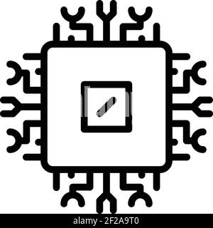 Symbol für die Prozessorschnittstelle. Vektorsymbol für die Prozessorschnittstelle für Webdesign auf weißem Hintergrund isoliert Stock Vektor