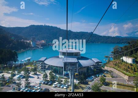 Taiwan, Nantou, Seilbahn bei Sun Moon Lake Stockfoto