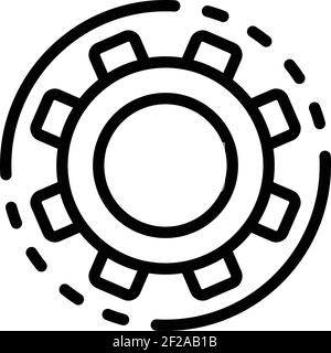 Symbol für die Schnittstelle des Getriebes. Outline Gear Kit Interface Vektor-Symbol für Web-Design isoliert auf weißem Hintergrund Stock Vektor