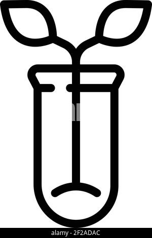 Symbol für die Anlage des Reagenzglas. Umriss Reagenzglas Anlage Vektor-Symbol für Web-Design isoliert auf weißem Hintergrund Stock Vektor