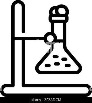 Symbol für den Ständer für Wissenschaftler-Kolben. Outline Wissenschaftler Kolben Stand Vektor-Symbol für Web-Design isoliert auf weißem Hintergrund Stock Vektor