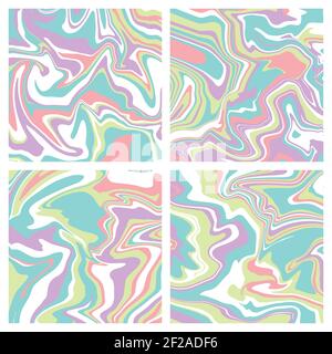 Vektorgrafik einstellen. Marmorstruktur. Lackspritzer. Bunte Flüssigkeit. Es kann für Poster, Broschüre, Einladung, Cover, Katalog verwendet werden. Vektor-Abb. Stock Vektor