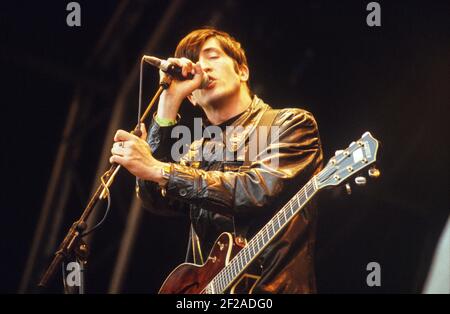 Rialto beim Glastonbury Festival 1998, Somerset, England, Vereinigtes Königreich. Stockfoto