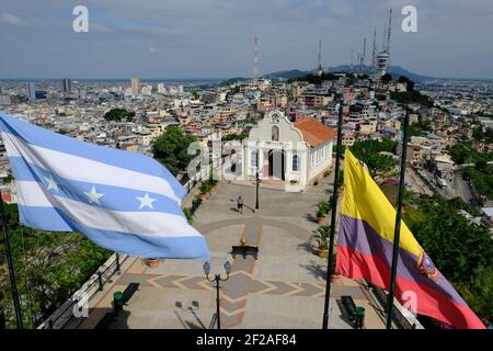 Ecuador Guayaquil - Kirche Cerro Santa Ana - Iglesia del Cerro Santa Ana Stockfoto