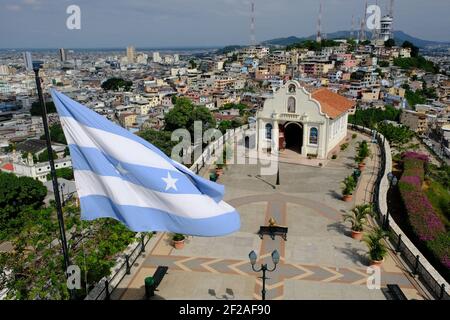 Ecuador Guayaquil - Kirche Cerro Santa Ana - Iglesia del Cerro Santa Ana Stockfoto