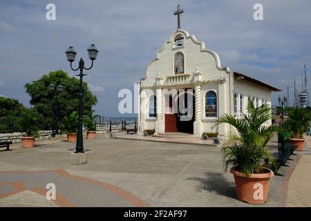 Ecuador Guayaquil - Kirche Cerro Santa Ana - Iglesia del Cerro Santa Ana Stockfoto