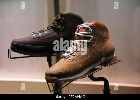 Elegante und trendige Freizeit Stiefel für Männer. Steel Life Studioaufnahmen. Stockfoto