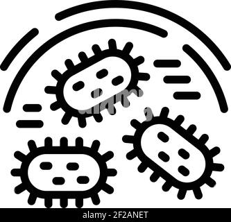 Symbol für antivirale Abwehr. Skizzieren Sie das Vektor-Symbol für die antivirale Abwehr für das Web-Design auf weißem Hintergrund isoliert Stock Vektor