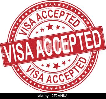 VISA AKZEPTIERT rot runden Stempel Text auf weiß Stock Vektor