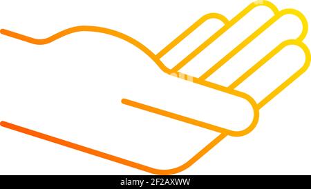 Hand hält etwas Gradienten linearen Vektor-Symbol. Stock Vektor