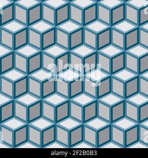 Abstrakte geometrische Vektor-Hintergrund mit Würfel, 3D Effekt Form Design, nahtlos. Stock Vektor