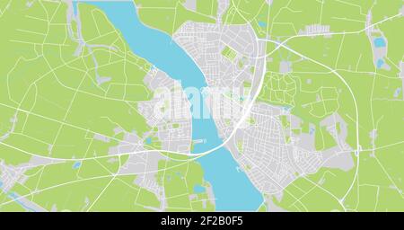 Städtischer Vektor Stadtplan von Nykobing falster, Dänemark Stock Vektor