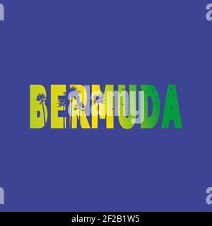 Bermuda-Inseln. Vektor Typografie Illustration isoliert auf weißem Hintergrund. Typografie für Banner, Abzeichen, Postkarte, T-Shirt, Drucke, Poster Stock Vektor