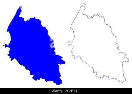 Provinz Verona (Italien, Italienische Republik, Venetien oder Region Venetien) Karte Vektordarstellung, Skizze Provinz Verona Karte Stock Vektor