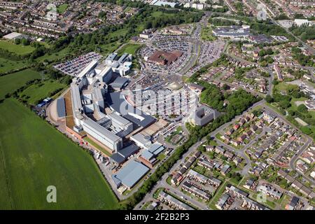 Luftaufnahme des University Hospital Coventry & Warwickshire, Coventry, Großbritannien Stockfoto