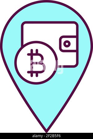 Kryptowährung hackt RGB-Farbsymbol Stock Vektor