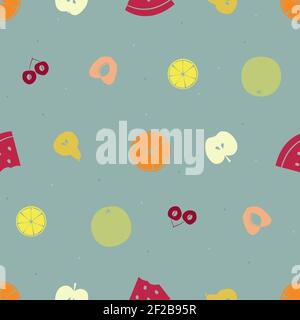 Verschiedene Früchte Vektor nahtlose Hintergrund Stock Vektor