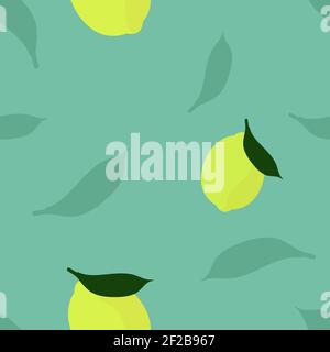 Zitrone auf blauem Hintergrund - Vektorhintergrund Stock Vektor