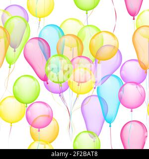 Vektor nahtlose Hintergrund mit mehrfarbigen Ballons auf weiß Stock Vektor