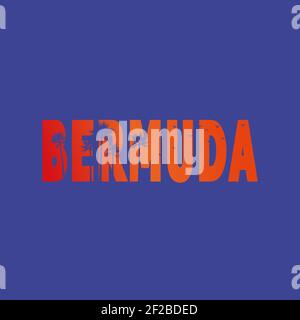 Bermuda-Inseln. Vektor Typografie Illustration isoliert auf weißem Hintergrund. Typografie für Banner, Abzeichen, Postkarte, T-Shirt, Drucke, Poster Stock Vektor