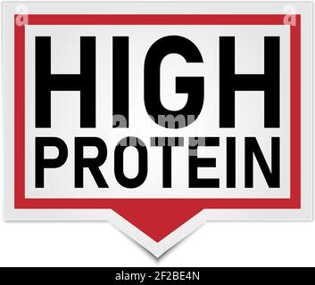 High-Protein-Zeichen mit Farbetikett Sprechblase Vektor-Symbol abbildung der schilder Stock Vektor