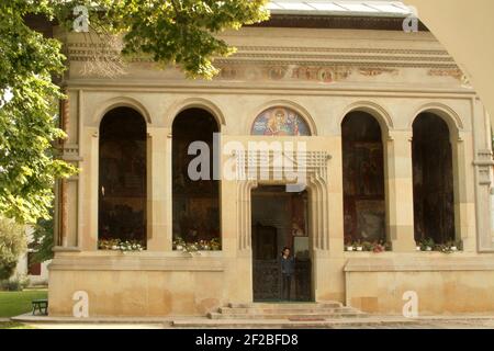 Kloster Kaldarusani, Kreis Ilfov, Rumänien. Außenansicht der Christlich-Orthodoxen Kirche St. Demetrius. Stockfoto