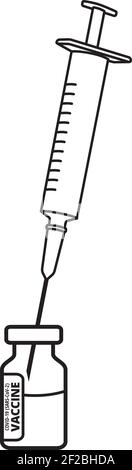 Coronavirus Covid-19 Impfstoffflasche und Spritze Stock Vektor