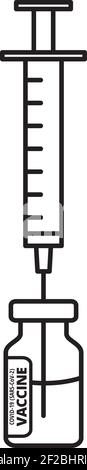 Coronavirus Covid-19 Impfstoffflasche und Spritze Abbildung Stock Vektor