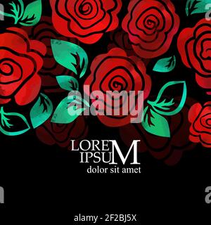 Ein Hintergrund mit einfachen Rosen. Vektorgrafik Stock Vektor