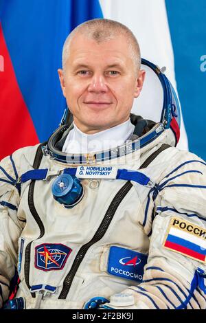 Internationale Raumstation Expedition 65 Hauptbesatzungsmitglied Oleg Novitskiy von Roskosmos posiert für ein Porträt im Gagarin Kosmonauten-Trainingszentrum 14. August 2020 in Star City, Russland. Stockfoto