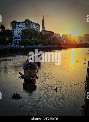 Sonnenaufgang über Saigon Stockfoto
