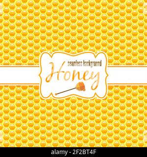 Wabenvektor nahtloses Muster. Hexagon Textur, Design abstrakt geometrisch, honiggelbe Illustration Stock Vektor