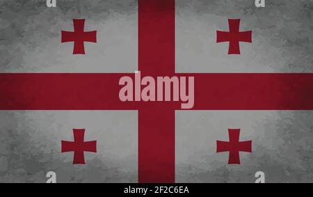 Georgische Grunge Flagge. Vektorgrafik. Grunge-Effekt kann leicht gereinigt werden Stock Vektor