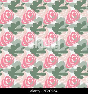 Rose Blumen nahtlose Vektor-Muster Stock Vektor
