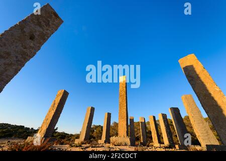 Ibiza. Spanien - 25. April 2014: Zeit und Raum von Andrew Rogers, ist eine Land Art Kreation von dem Philanthropen und Geschäftsmann Guy Laliberté gespendet Stockfoto