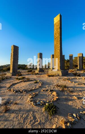 Ibiza. Spanien - 25. April 2014: Zeit und Raum von Andrew Rogers, ist eine Land Art Kreation von dem Philanthropen und Geschäftsmann Guy Laliberté gespendet Stockfoto