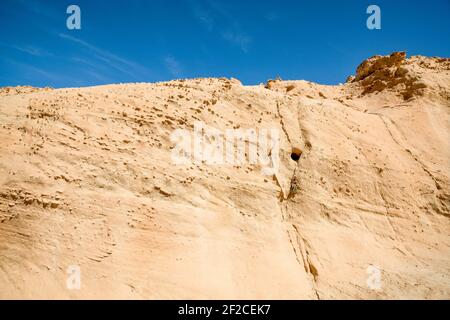 Berglandschaft rund um Djinn Blöcke - Steinturm Gräber in Petra, Jordanien Stockfoto