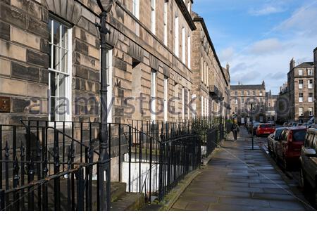 Northumberland Street, Edinburgh New Town Streets, gehobene Wohnungen, Edinburgh, Schottland Stockfoto