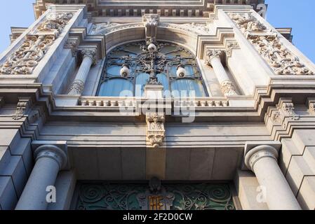 Hauptquartier der Bank von Spanien. Eines der schönsten Beispiele der spanischen Architektur des 19th. Jahrhunderts, Madrid, Spanien Stockfoto